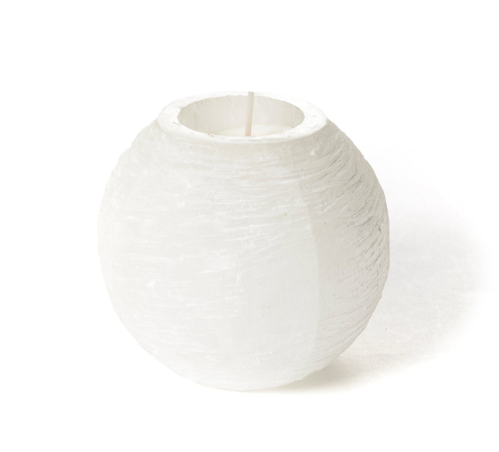 Selenite Tealight Holder White.