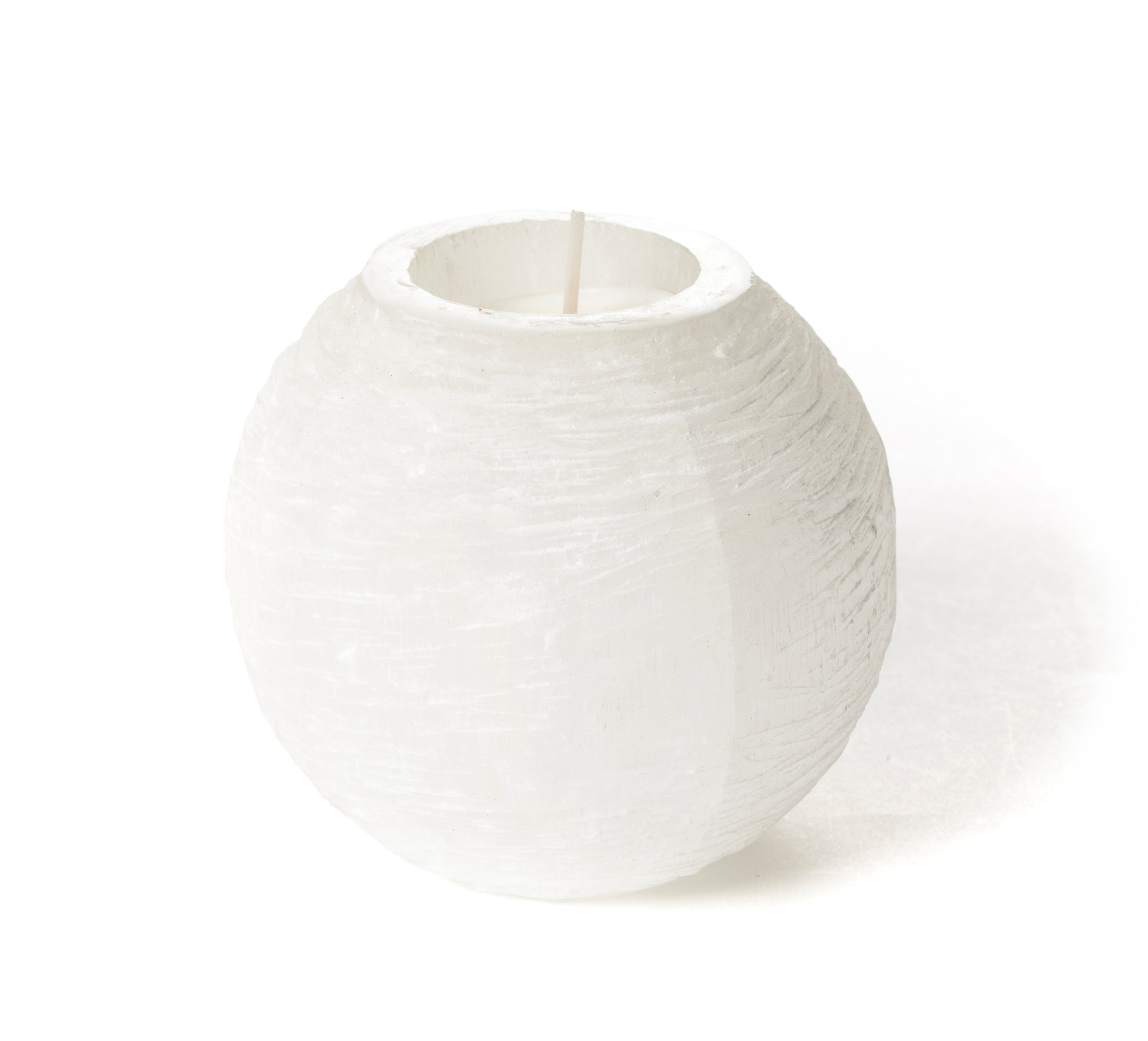 Selenite Tealight Holder White.