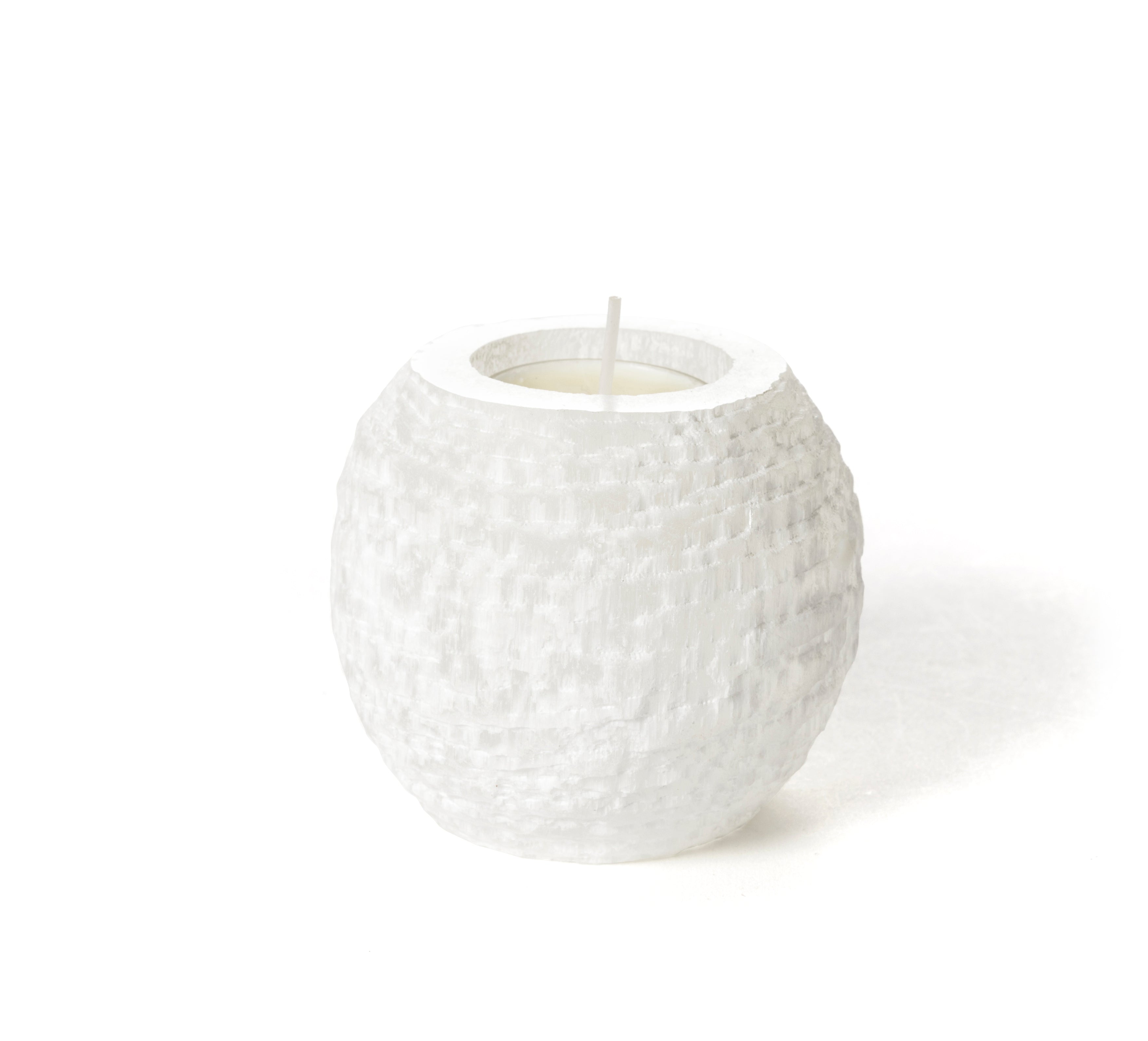 Selenite Tealight Holder White.