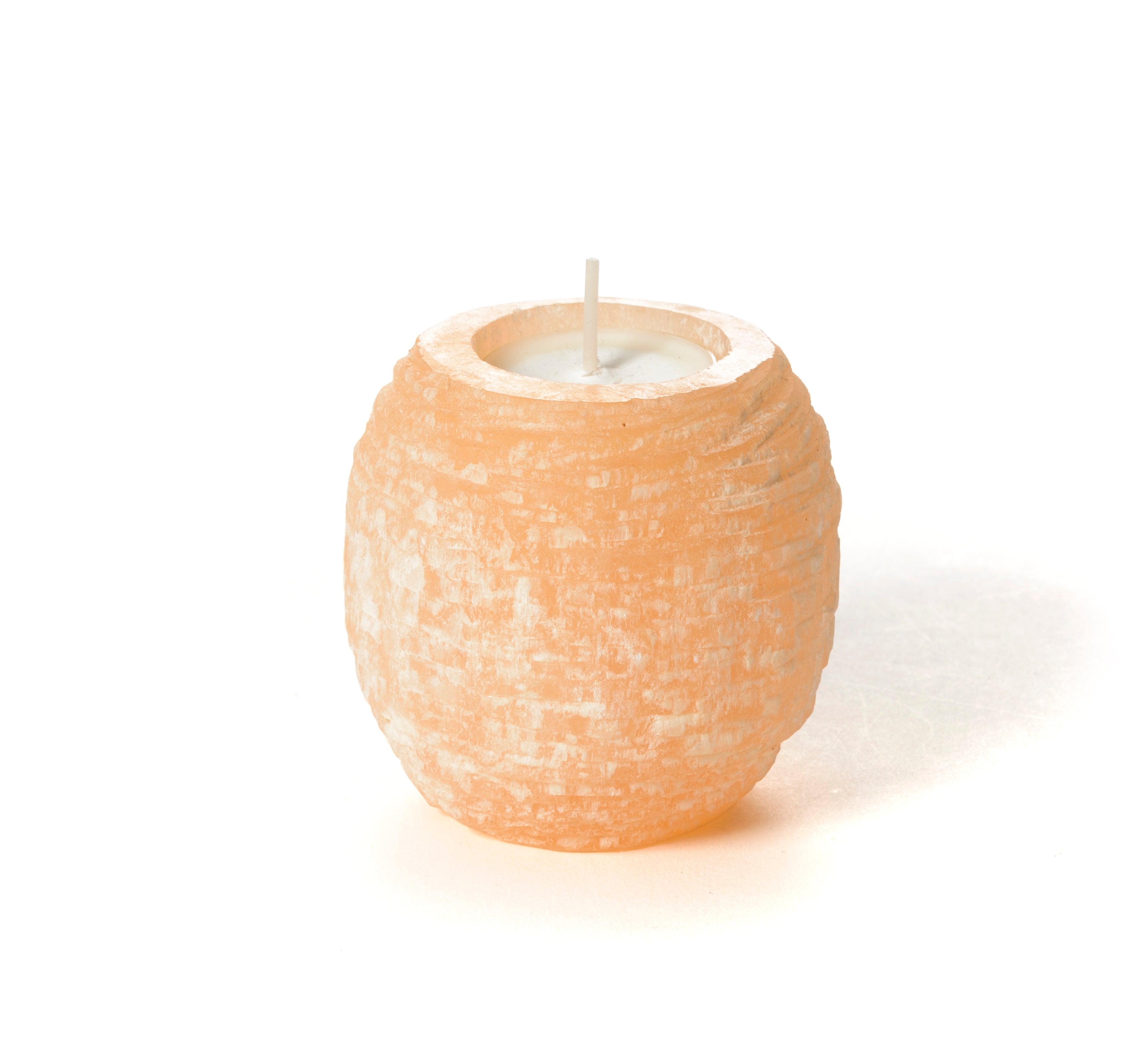 Selenite Tealight Holder Light Rose.